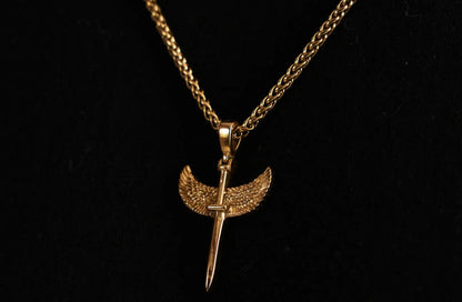 Wing Sword Necklace (Gold)